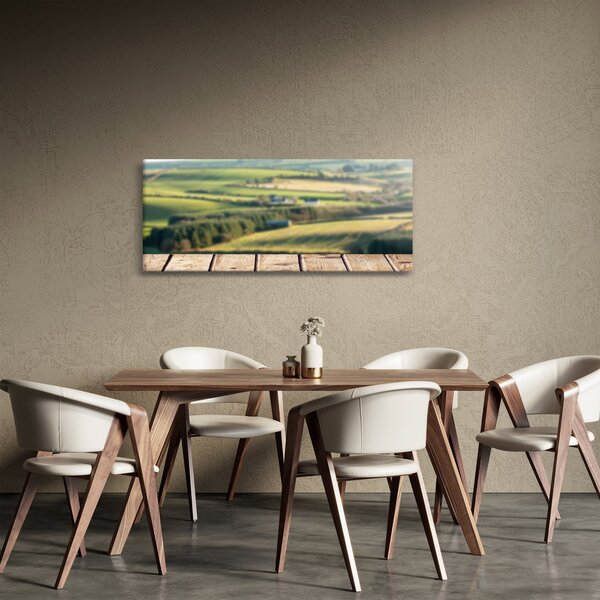 Slika - Drvena polica s pejzažom (120x50 cm)