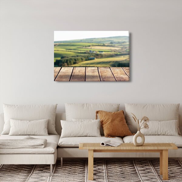 Slika - Drvena polica s pejzažom (90x60 cm)