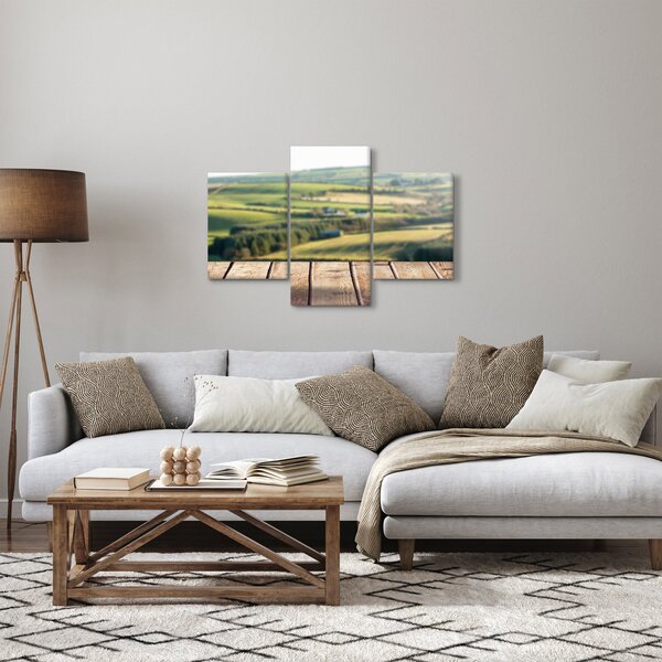 Slika - Drvena polica s pejzažom (90x60 cm)