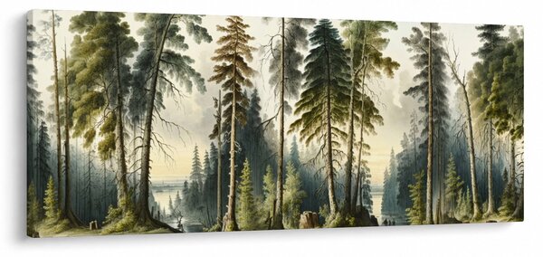 Slika - Vintage pejzaž šuma (120x50 cm)