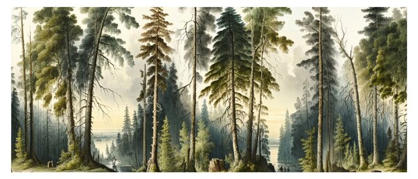 Slika - Vintage pejzaž šuma (120x50 cm)