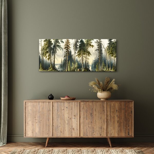 Slika - Vintage pejzaž šuma (120x50 cm)