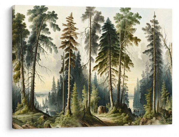 Slika - Vintage pejzaž šuma (70x50 cm)