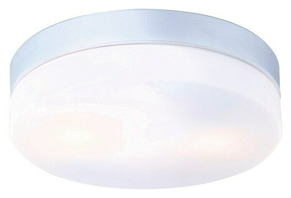 Globo Vanjska zidna i stropna svjetiljka Vranos (40 W, D x Š x V: 24 x 24 x 6,5 cm, Srebrne boje, Opal, IP44)