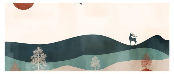 Slika - Ilustrirani krajolik (120x50 cm)