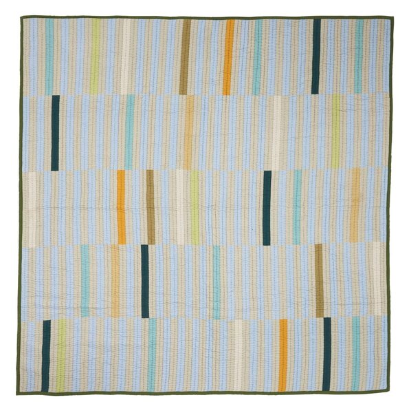 Zeleni pamučni prekrivač za bračni krevet 260x260 cm Twist - Hübsch