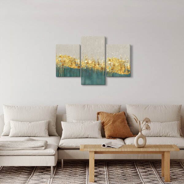 Slika - Tekstura sa zlatnim ukrasom (90x60 cm)