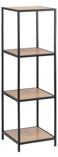 Crna/u prirodnoj boji biblioteka u dekoru hrasta 37x120 cm Seaford – Actona
