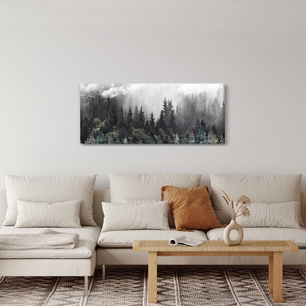 Slika - Šuma s ilustriranim elementima (120x50 cm)