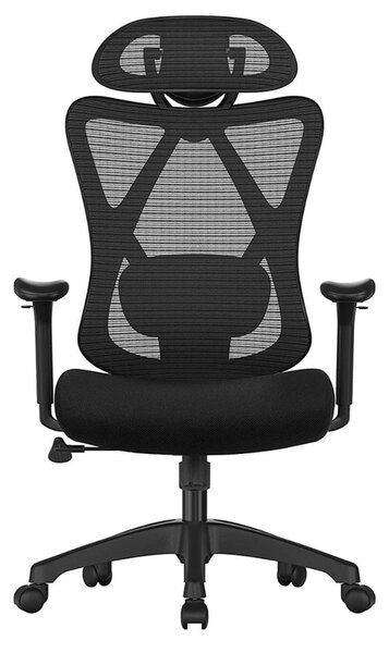 Uredska stolica s naslonom za glavu MAGNUS, max. 150 kg, crna SongmicsHome
