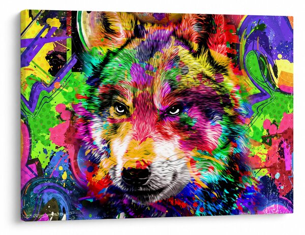 Slika - Vuk s grafitima (70x50 cm)