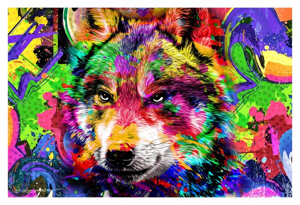 Slika - Vuk s grafitima (90x60 cm)