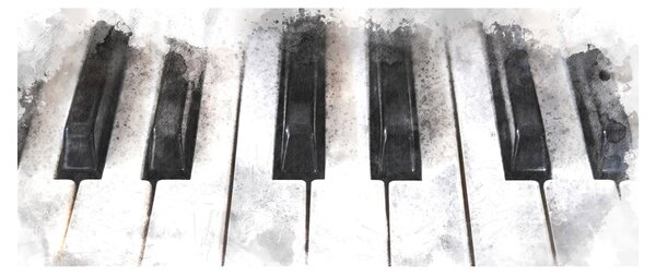 Slika - Klavir, akvarel (120x50 cm)