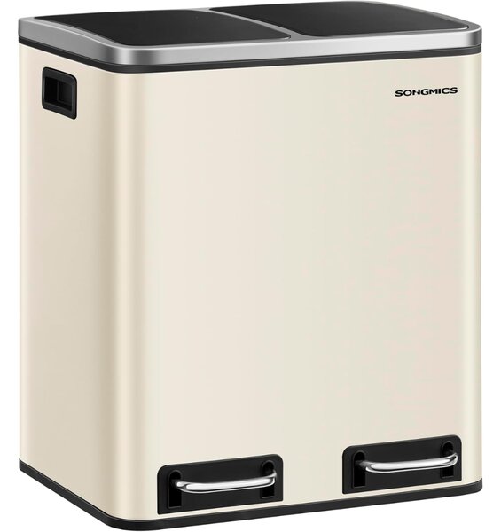 Kanta za odvajanje otpada SORT 30l (2×15l), bež/srebrna/crna SongmicsHome