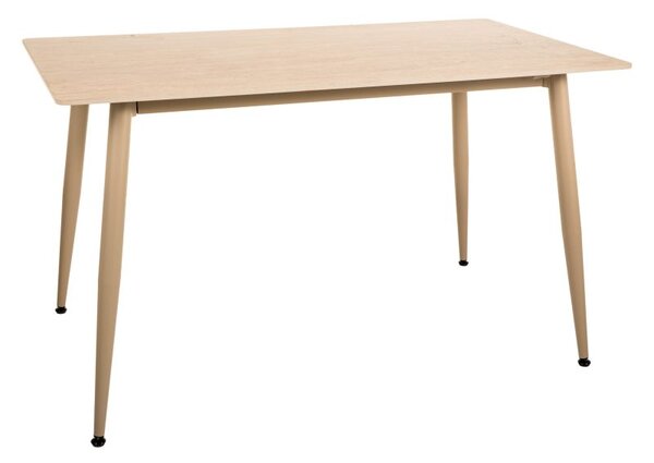 Blagovaonski stol TALVEN s keramičkom travertin pločom 130x70 cm, travertin/kašmir