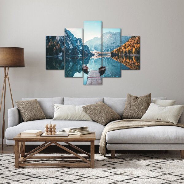 Slika - Čamci na jezeru Braies (150x105 cm)