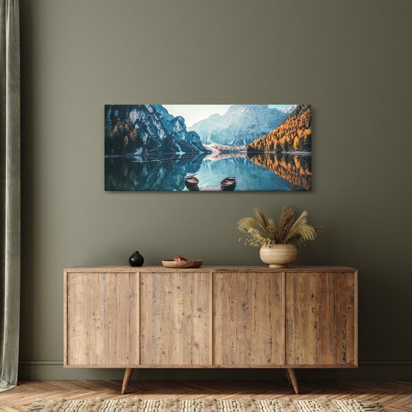Slika - Čamci na jezeru Braies (120x50 cm)
