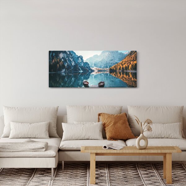 Slika - Čamci na jezeru Braies (120x50 cm)