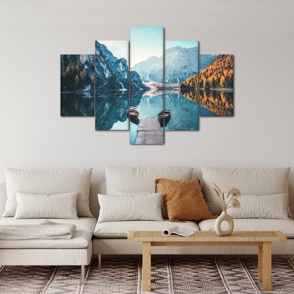 Slika - Čamci na jezeru Braies (150x105 cm)