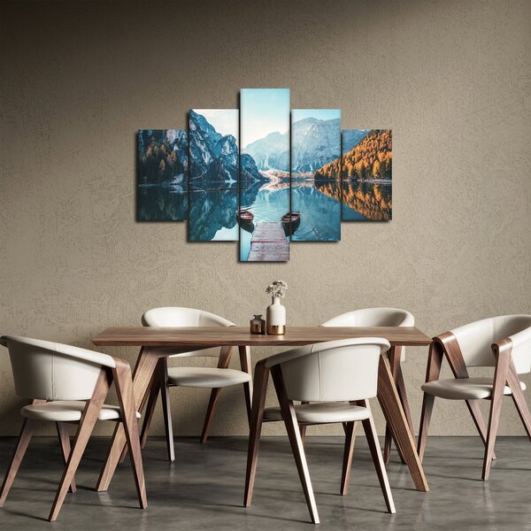 Slika - Čamci na jezeru Braies (150x105 cm)