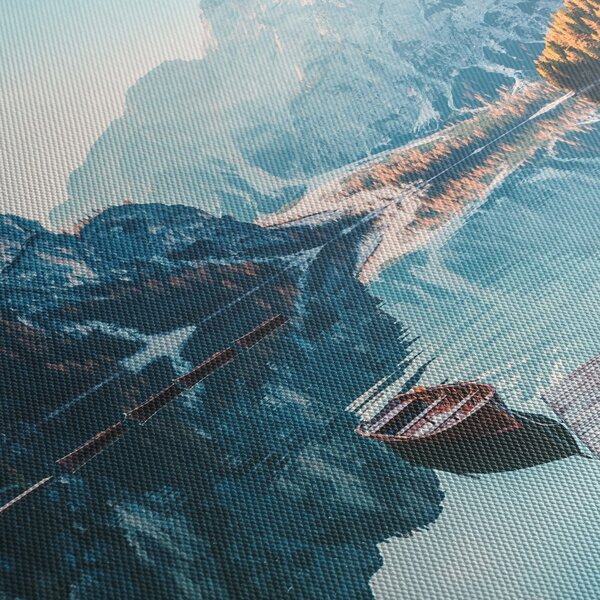 Slika - Čamci na jezeru Braies (150x105 cm)
