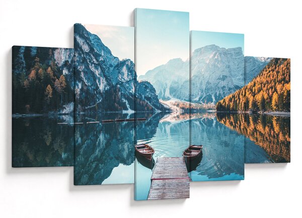 Slika - Čamci na jezeru Braies (150x105 cm)
