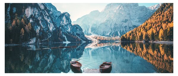 Slika - Čamci na jezeru Braies (120x50 cm)