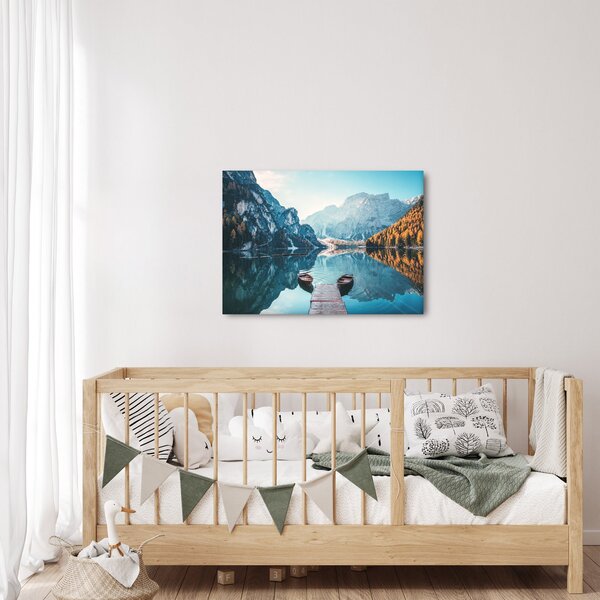 Slika - Čamci na jezeru Braies (70x50 cm)