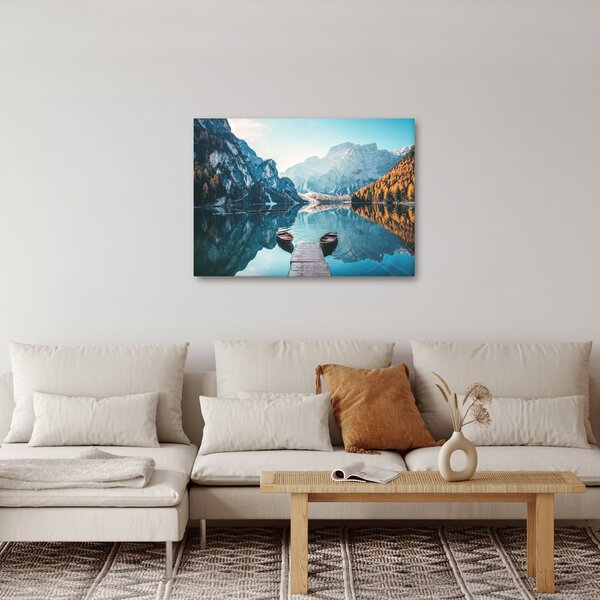 Slika - Čamci na jezeru Braies (70x50 cm)