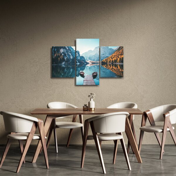 Slika - Čamci na jezeru Braies (90x60 cm)