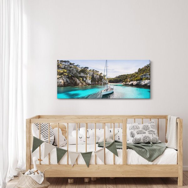 Slika - Plaža sa jedrilicom (120x50 cm)
