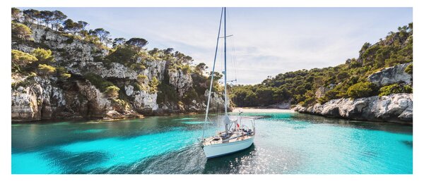 Slika - Plaža sa jedrilicom (120x50 cm)