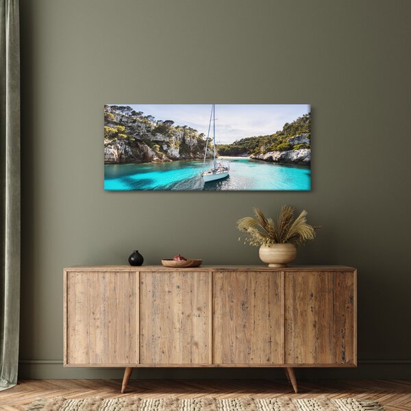Slika - Plaža sa jedrilicom (120x50 cm)