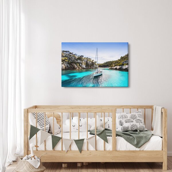 Slika - Plaža sa jedrilicom (90x60 cm)