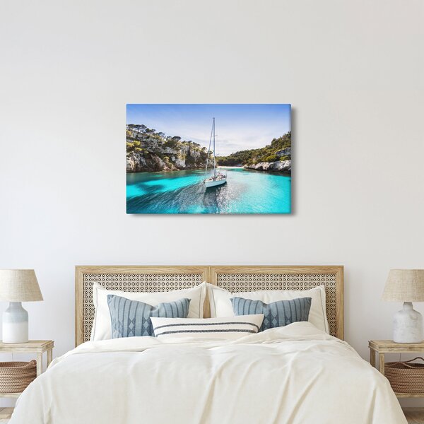 Slika - Plaža sa jedrilicom (90x60 cm)