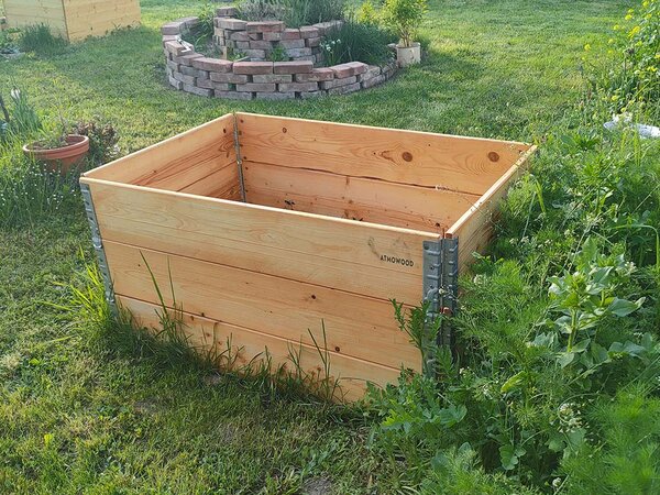 ATMOWOOD Drvena podignuta gredica s metalnim dijelovima 120 x 80 x 20 cm