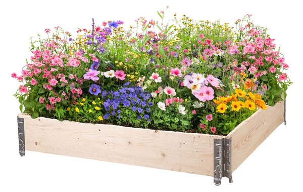 ATMOWOOD Drvena podignuta gredica s metalnim dijelovima 120 x 120 x 20 cm