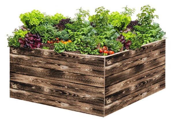 ATMOWOOD Drvena podignuta gredica 120 x 120 x 60 cm - pougljena