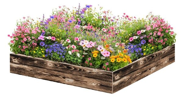 ATMOWOOD Drvena podignuta gredica 120 x 120 x 20 cm - pougljena
