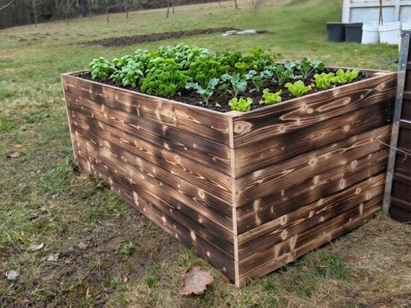 ATMOWOOD Drvena podignuta gredica 120 x 80 x 60 cm - pougljena
