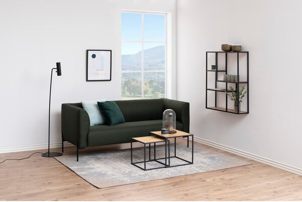 Crna/u prirodnoj boji zidna polica u dekoru hrasta 75x91 cm Seaford – Actona