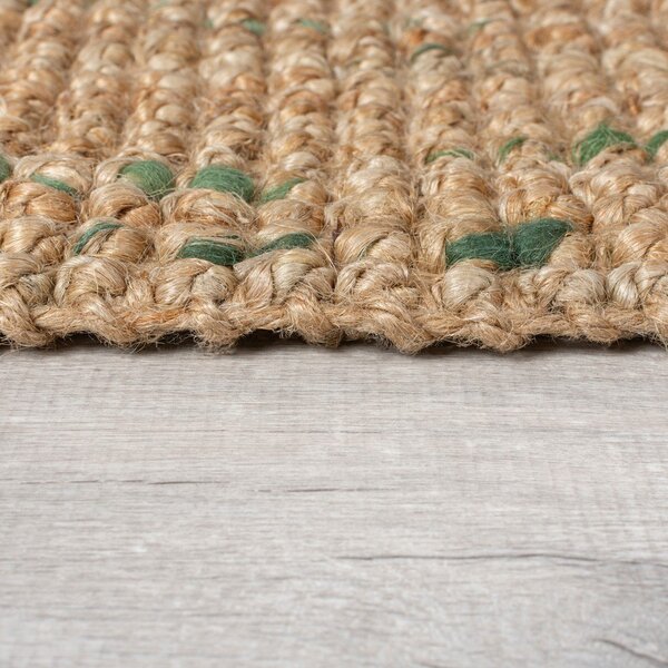 Zelena/u prirodnoj boji obostrana/ručno rađena jutena staza 60x230 cm Jute Boucle Green – Flair Rugs