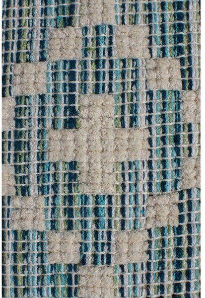Bež-plava pamučna staza Flair Rugs Leela, 60 x 200 cm