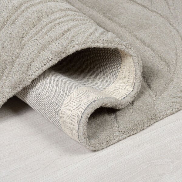 Svijetlo siva vunena staza 60x230 cm Lino Leaf - Flair Rugs