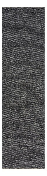 Tamno siva ručno rađena staza od mješavine vune 60x230 cm Minerals – Flair Rugs