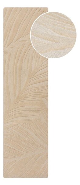 Bež vunena staza 60x230 cm Lino Leaf - Flair Rugs