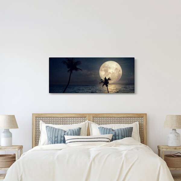 Slika - Plaža s punim mjesecom (120x50 cm)