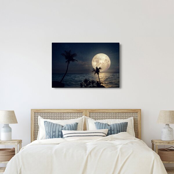 Slika - Plaža s punim mjesecom (90x60 cm)