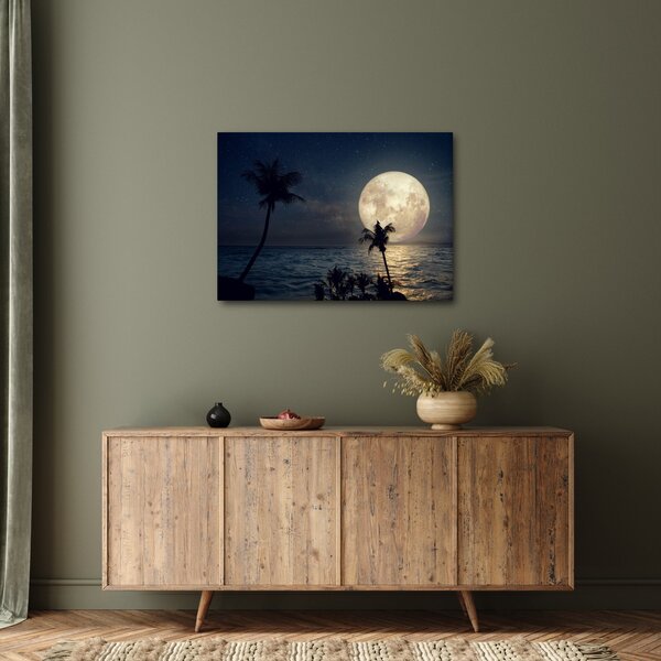 Slika - Plaža s punim mjesecom (70x50 cm)