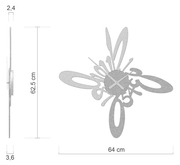 Zidni sat Harmonic 3 boje